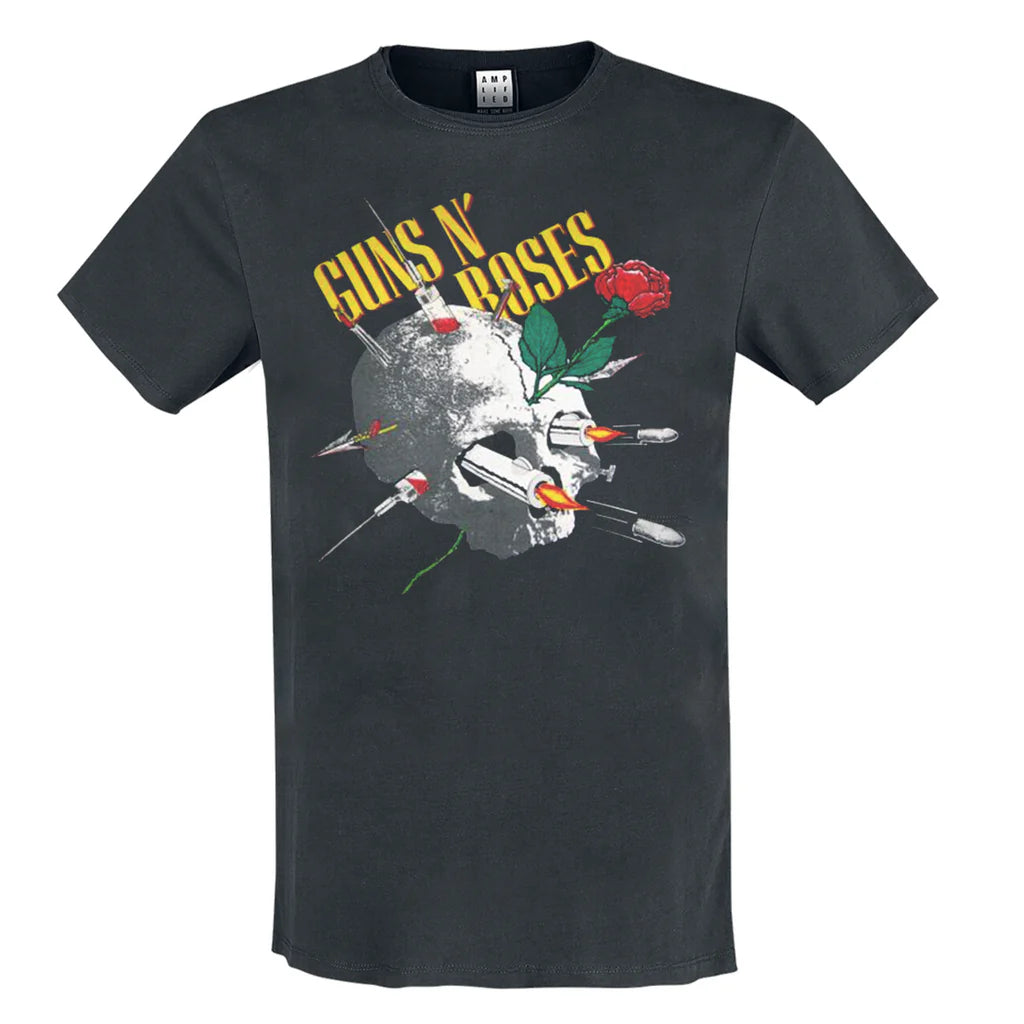 GUNS N' ROSES - Needle Skull T-Shirt (Charcoal)