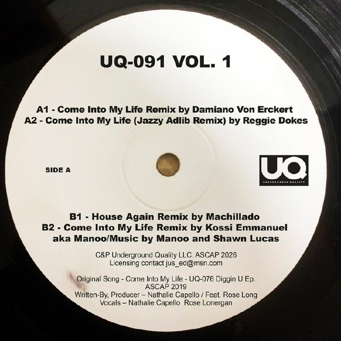 Nathalie CAPELLO / ROSE LONERGAN - Come Into My Life Remix Vol 1 (feat Damiano Van Erckert, Reggie Dokes, Machillado, Kossi Emmanuel)