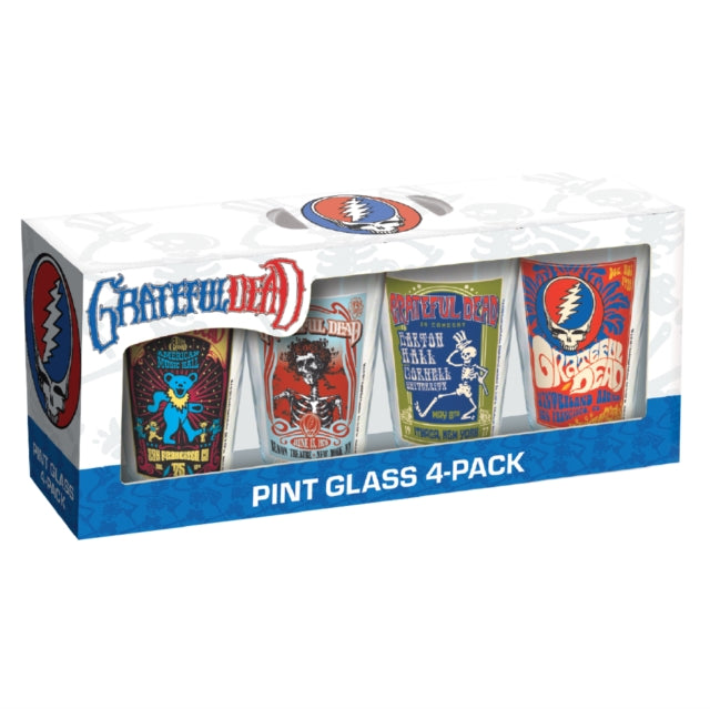 Grateful Dead - Grateful Dead Tour Pint Glasses 4 Pack 16 oz (American, Beacon, Barton, Winterland)