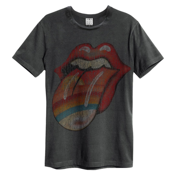ROLLING STONES - Rainbow Tongue T-Shirt (Charcoal)