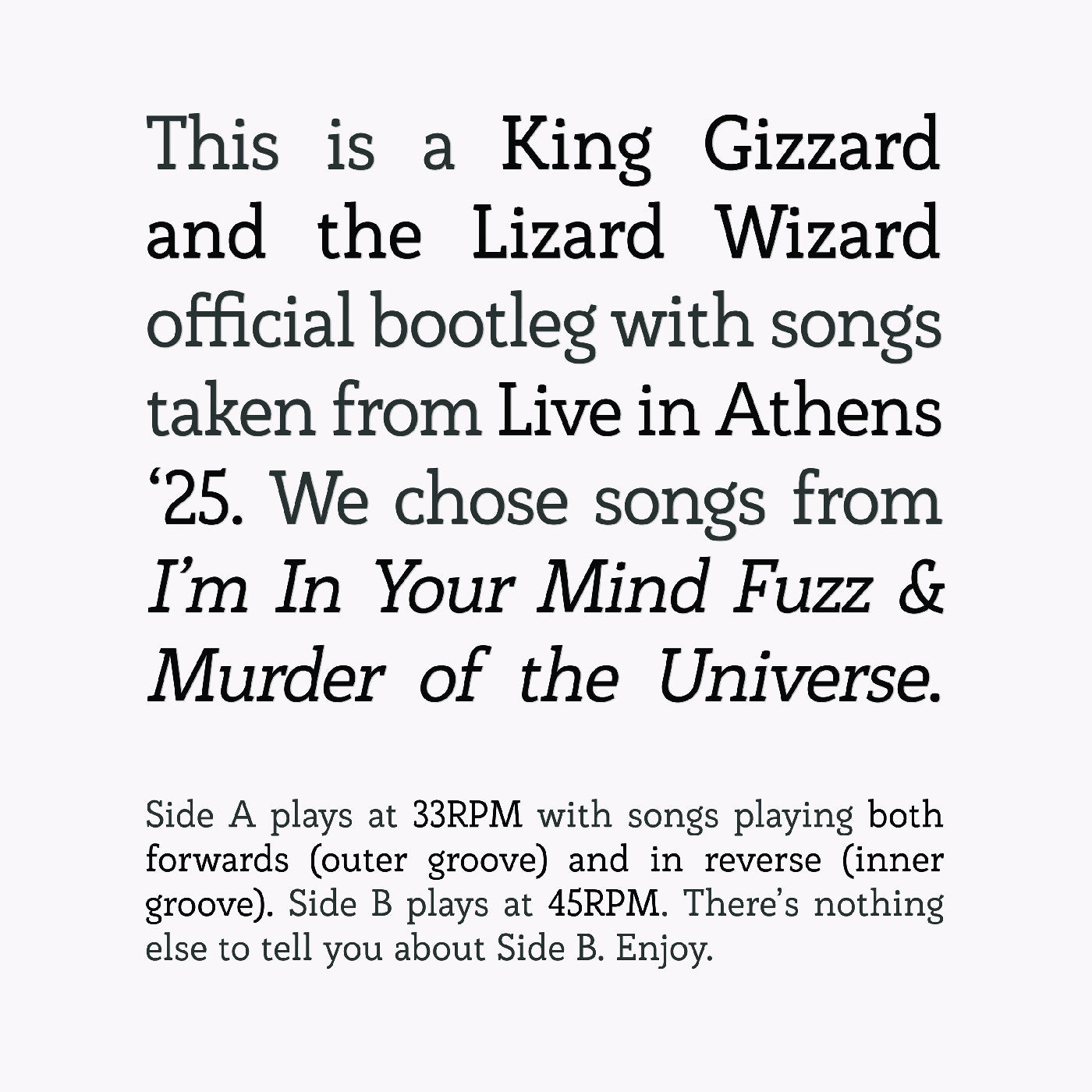 King Gizzard and The Lizard Wizard - Songs from I'm In Your Mind Fuzz & Murder of the Universe Live in Athens '25