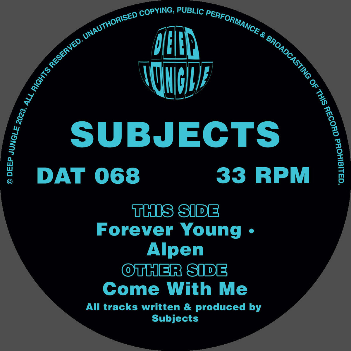 Subjects - Come With me EP (Blue And Black Half And Half Special Vinyl)