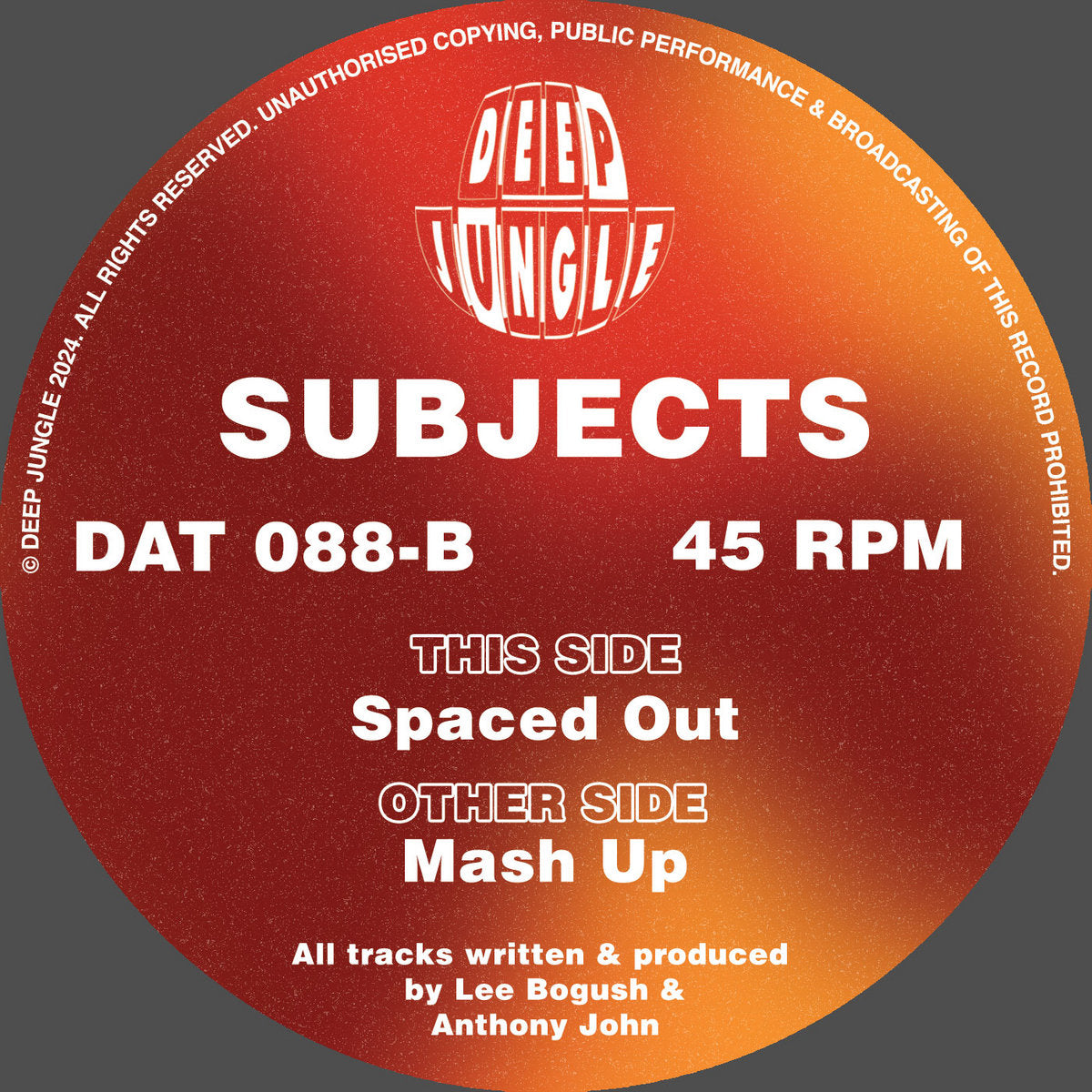 Subjects - Mash Up / Spaced Out (Orange & White Special Vinyl)