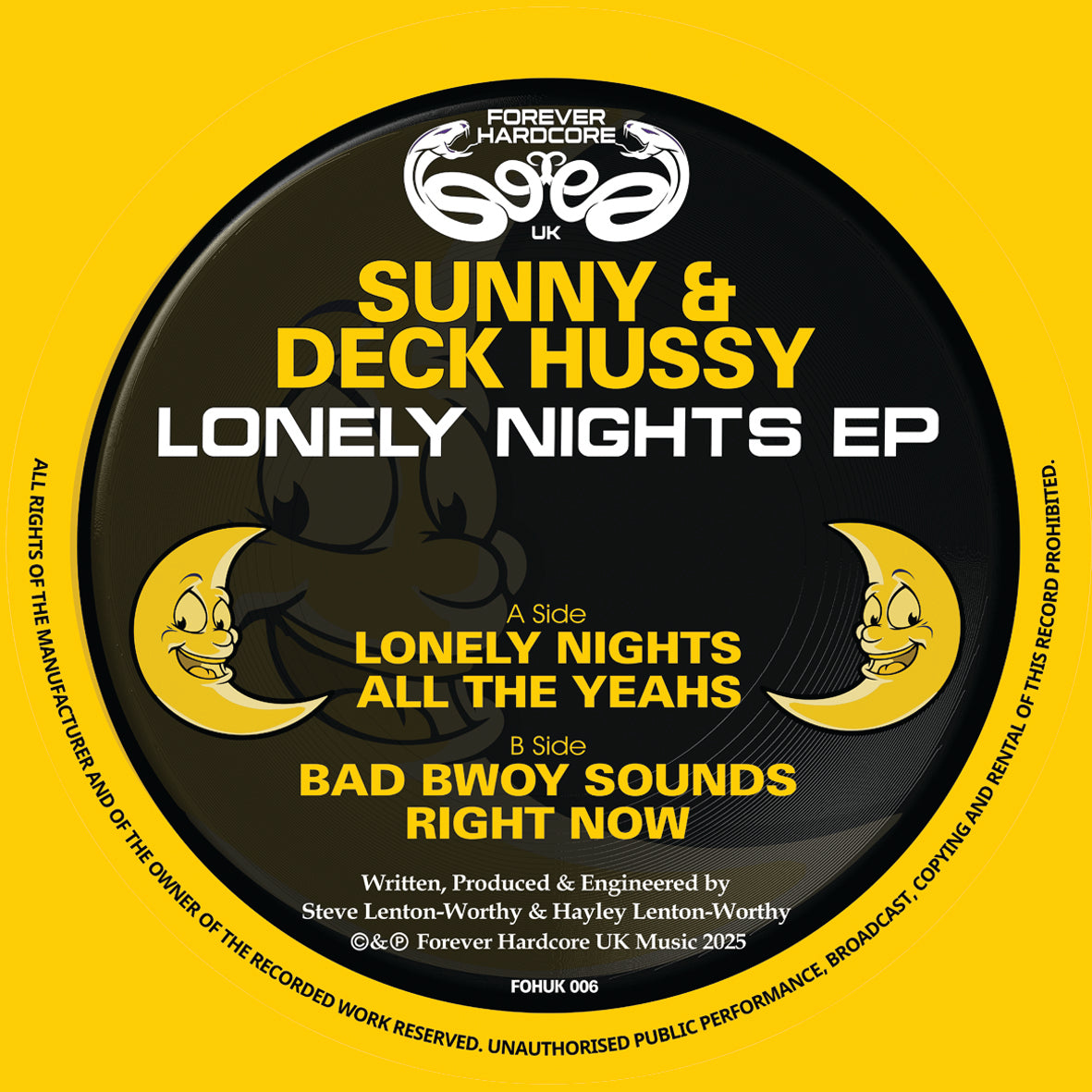 Sunny & Deck Hussy - Lonely Nights EP (Green Marble Vinyl)
