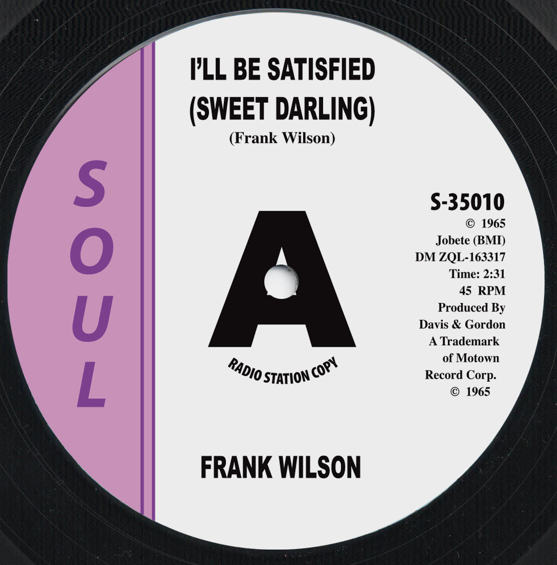FRANK WILSON - (I’LL BE) SATISFIED / TELL ME