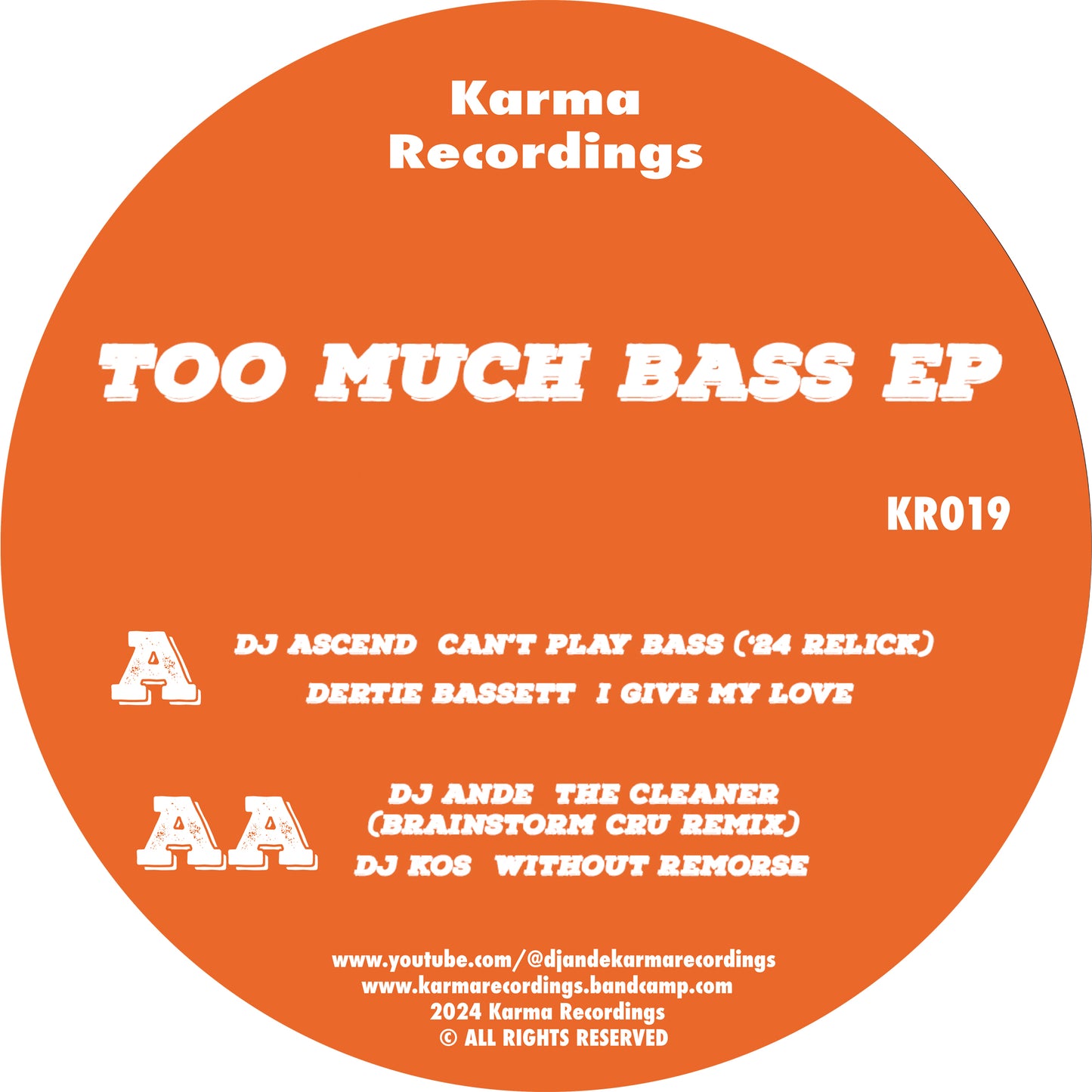 Various Artists - Too Much Bass EP (Orange Marble Version)