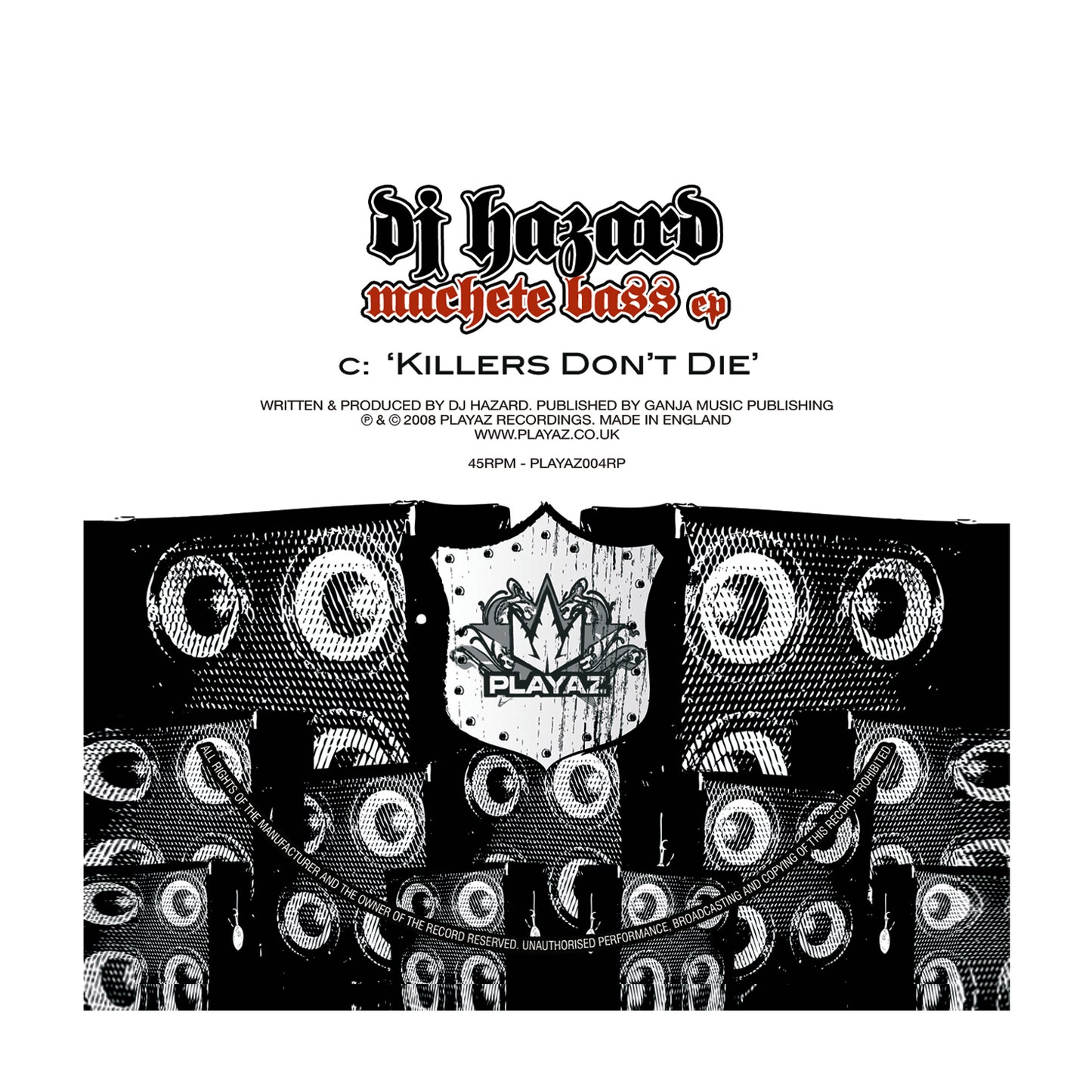 DJ Hazard - Machete Bass EP (Black Vinyl 2x12" Version)