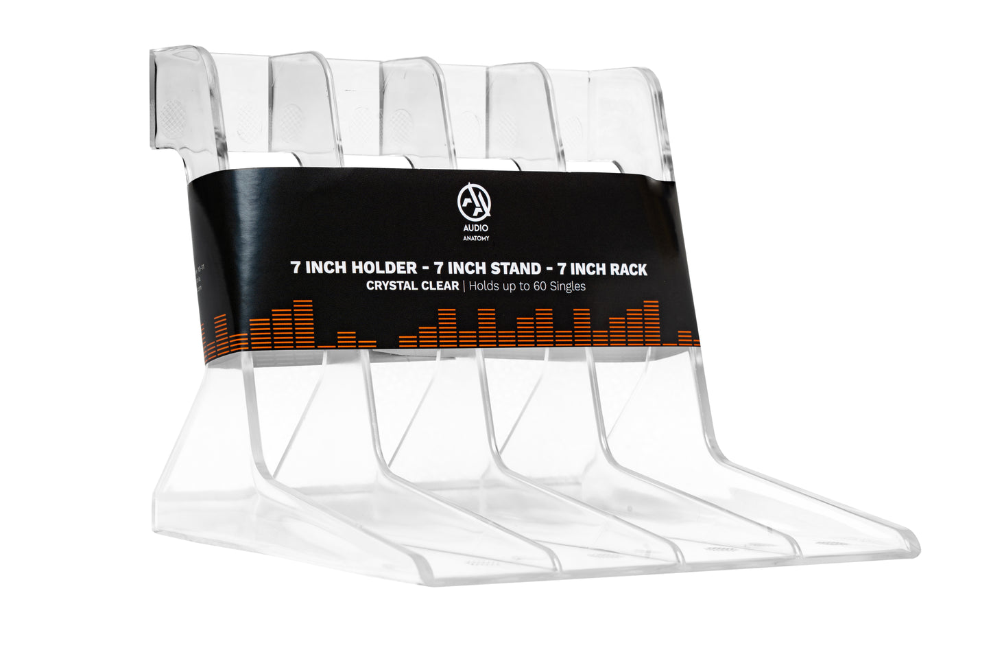 Vinyl Stand- 7 Inch Single Rack (Shaped - Hips Plastic) Crystal Clear