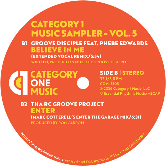 Sweet Georgie / Dr Packer / Ron Carroll / Eric Kupper / Groove Disciple / Tha RC Groove Project / Marc Cotterell - Category 1 Music Sampler - Vol. 5