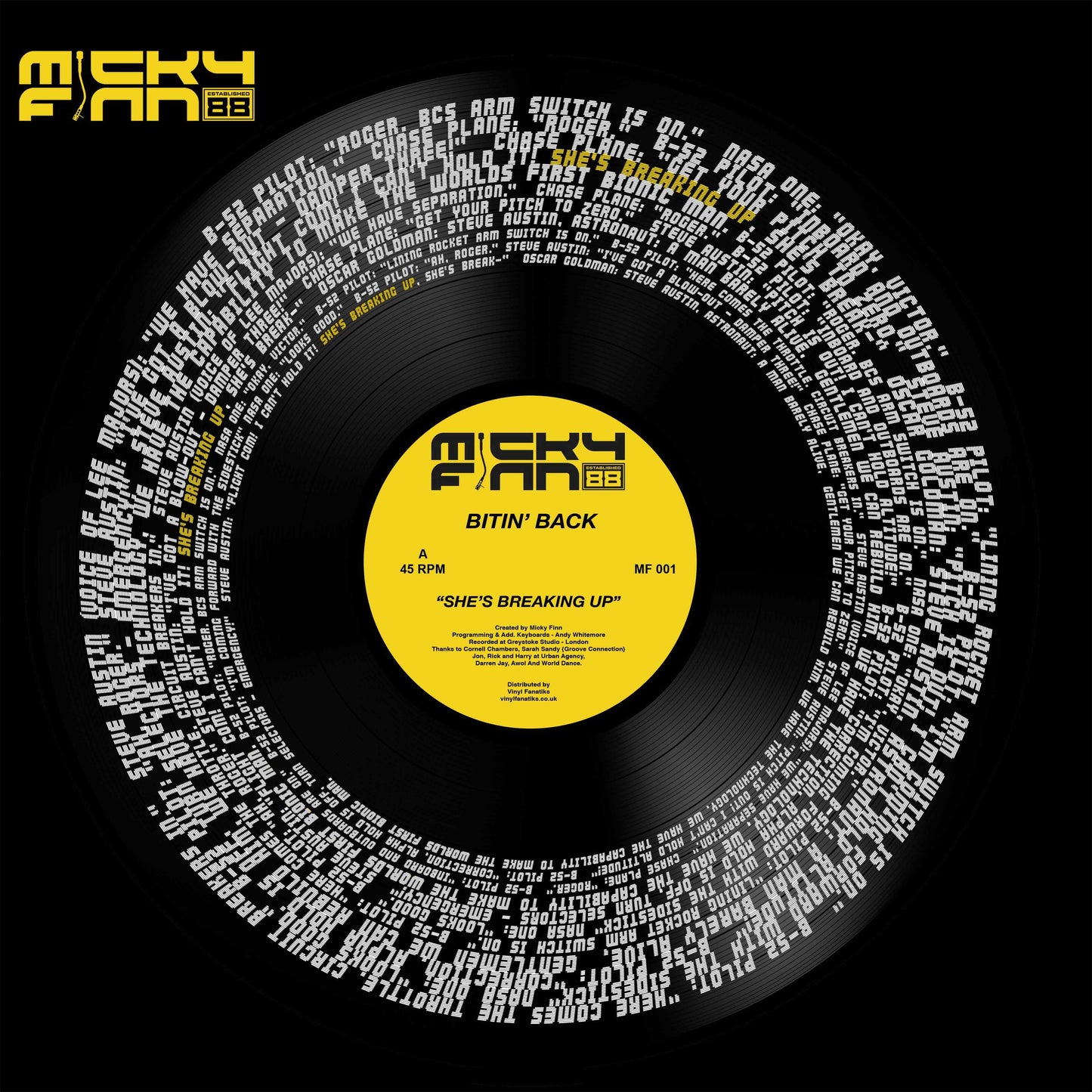 Micky Finn Presents Bitin’ Back - She’s Breaking Up / Boom Box