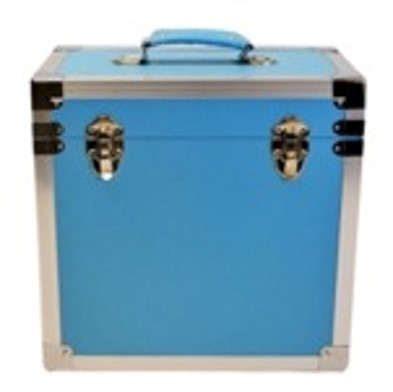 LIGHT BLUE - 50 LP Record Storage Carry Case