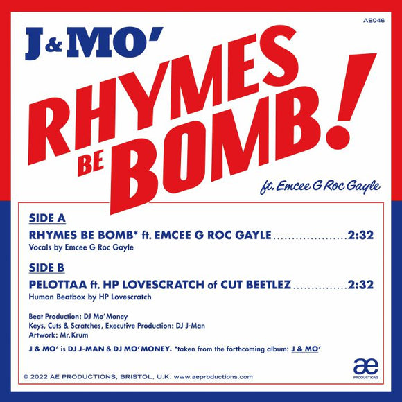 J & MO ft. Emcee G Roc Gayle - Rhymes Be Bomb / Pelottaa