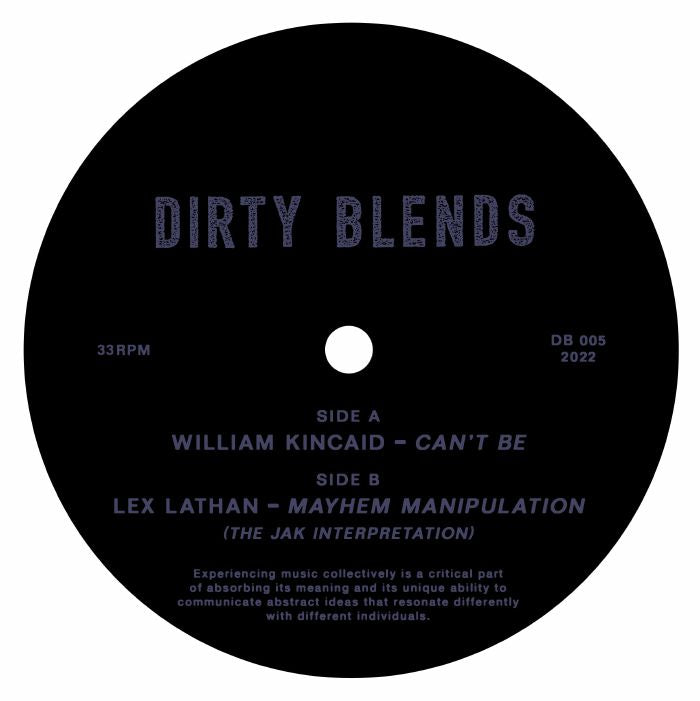 LEX LATHAN / WILLIAM KINCAID - MAYHEM MANIPULATED / CAN'T BE