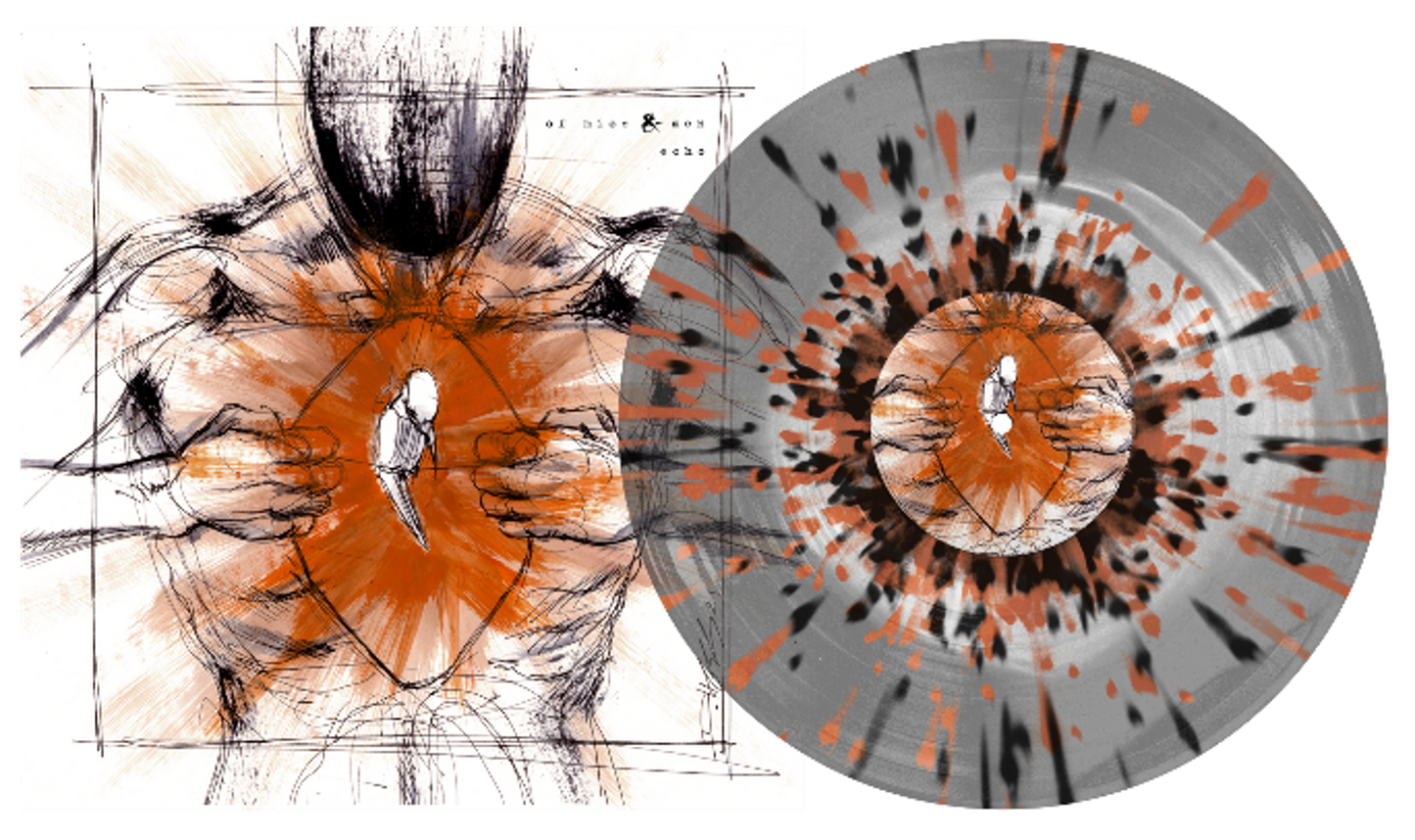 Of Mice & Men - Echo (White in Ultra Clear with Orange & Black Heavy Splatter)