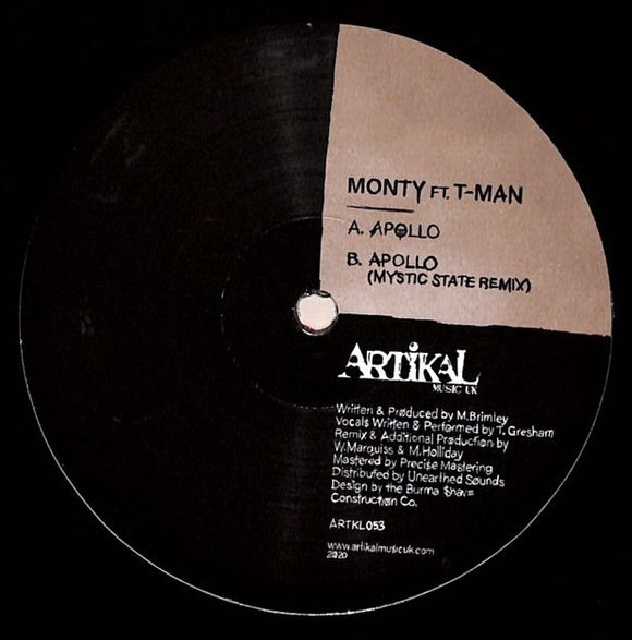 Monty ft T-Man - Apollo / Mystic State Remix