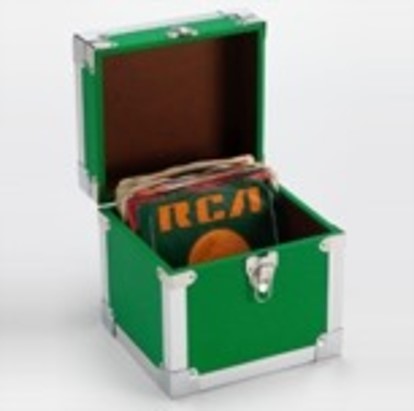 GREEN - 7 Inch 50 Record Storge Carry Case
