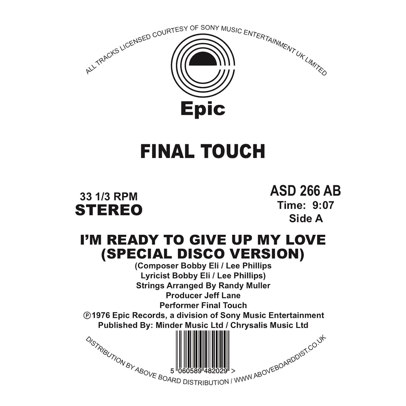 FINAL TOUCH - I'M READY TO GIVE UP MY LOVE (SPECIAL DISCO VERSION)