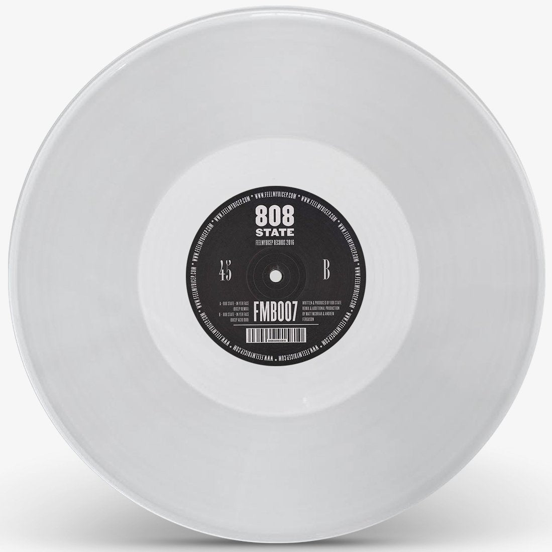 808 STATE - IN YER FACE (BICEP REMIXES) (White Vinyl Repress)