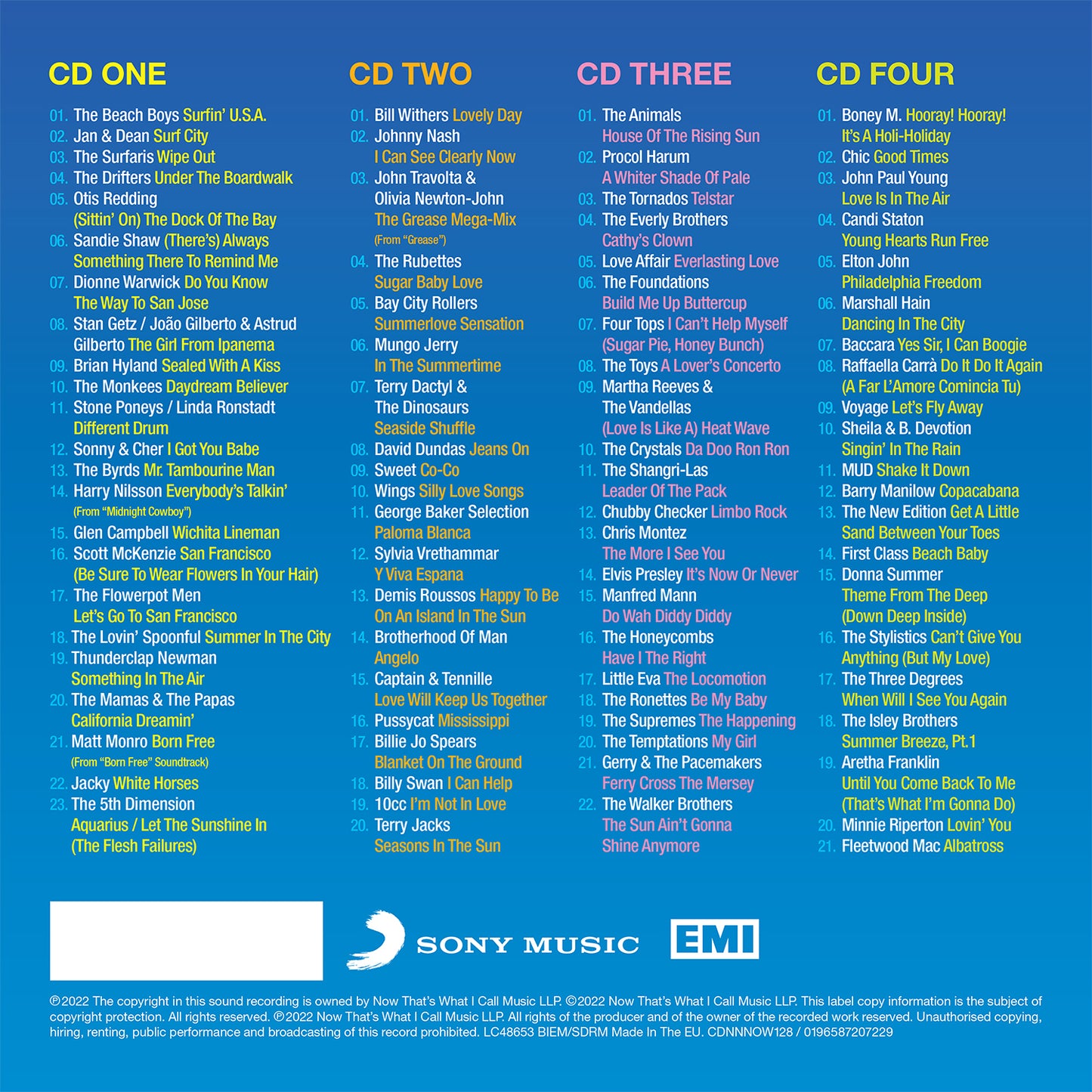 NOW That’s What I Call A 60s & 70s Summer: Seasons In The Sun (4CD)