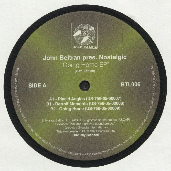 John BELTRAN presents NOSTALGIC - Going Home EP (reissue)