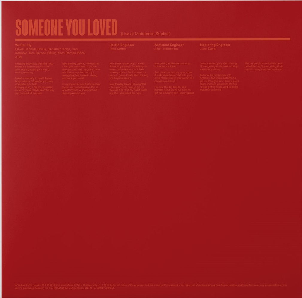 Lewis Capaldi – Someone You Loved / Bruises (Live From Metropolis Studios)