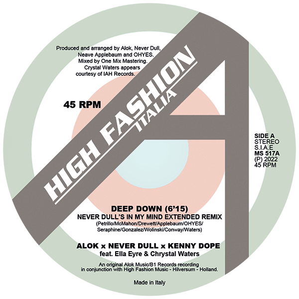 Alok, Never Dull, Kenny Dope Feat. Ella Eyre & Crystal - Deep Down