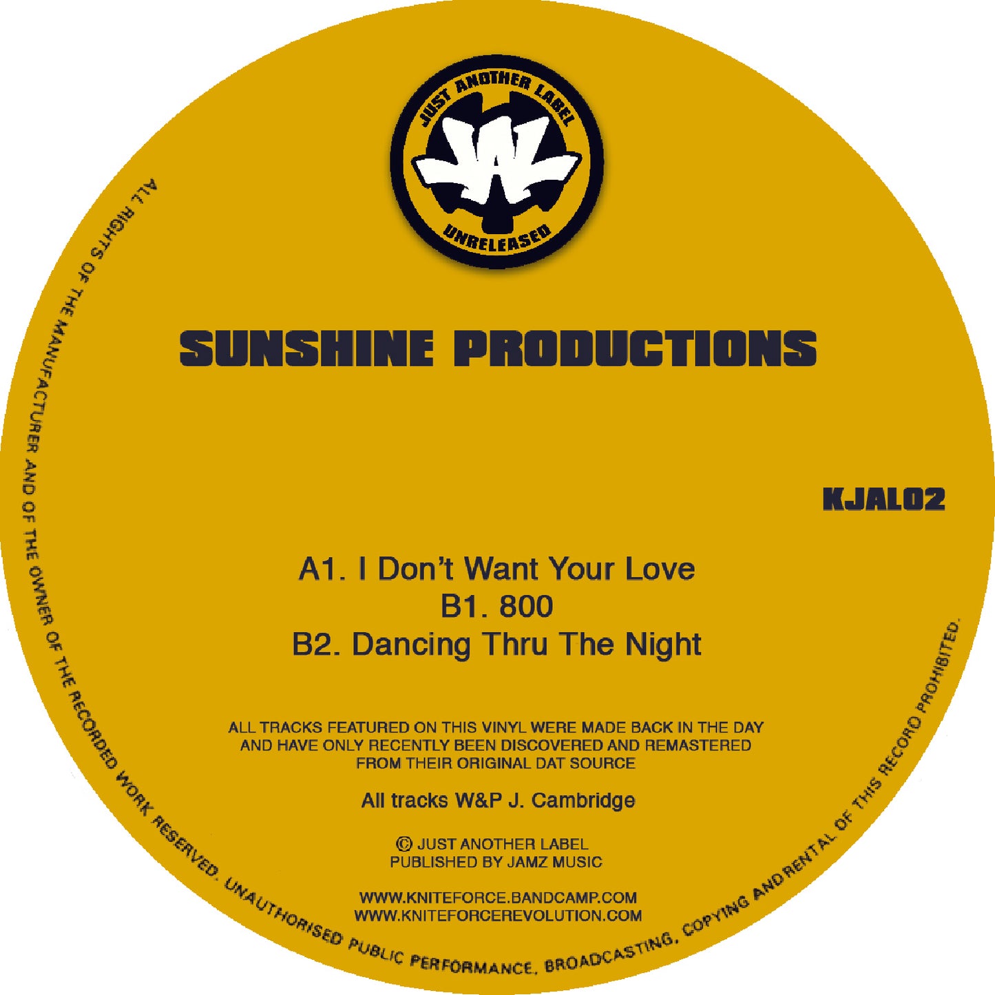 Sunshine Productions - I Dont Want Your Love EP