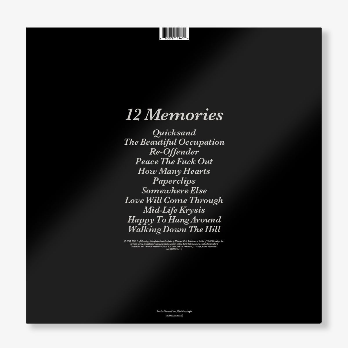 Travis - 12 Memories (White Coloured Vinyl)