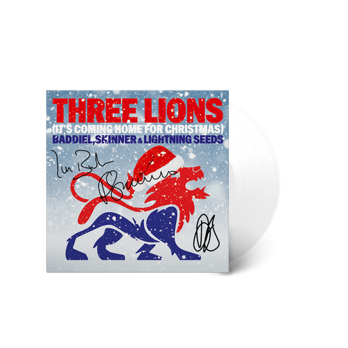Three Lions - It's Coming Home For Christmas [Signed Standard 7" White Vinyl] (ONE PER CUSTOMER)
