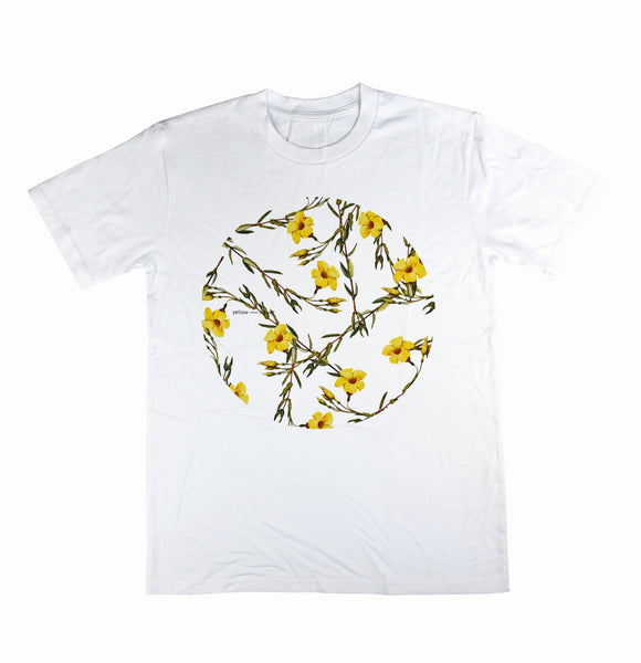 Yellow Flower T-shirts - White T-shirt