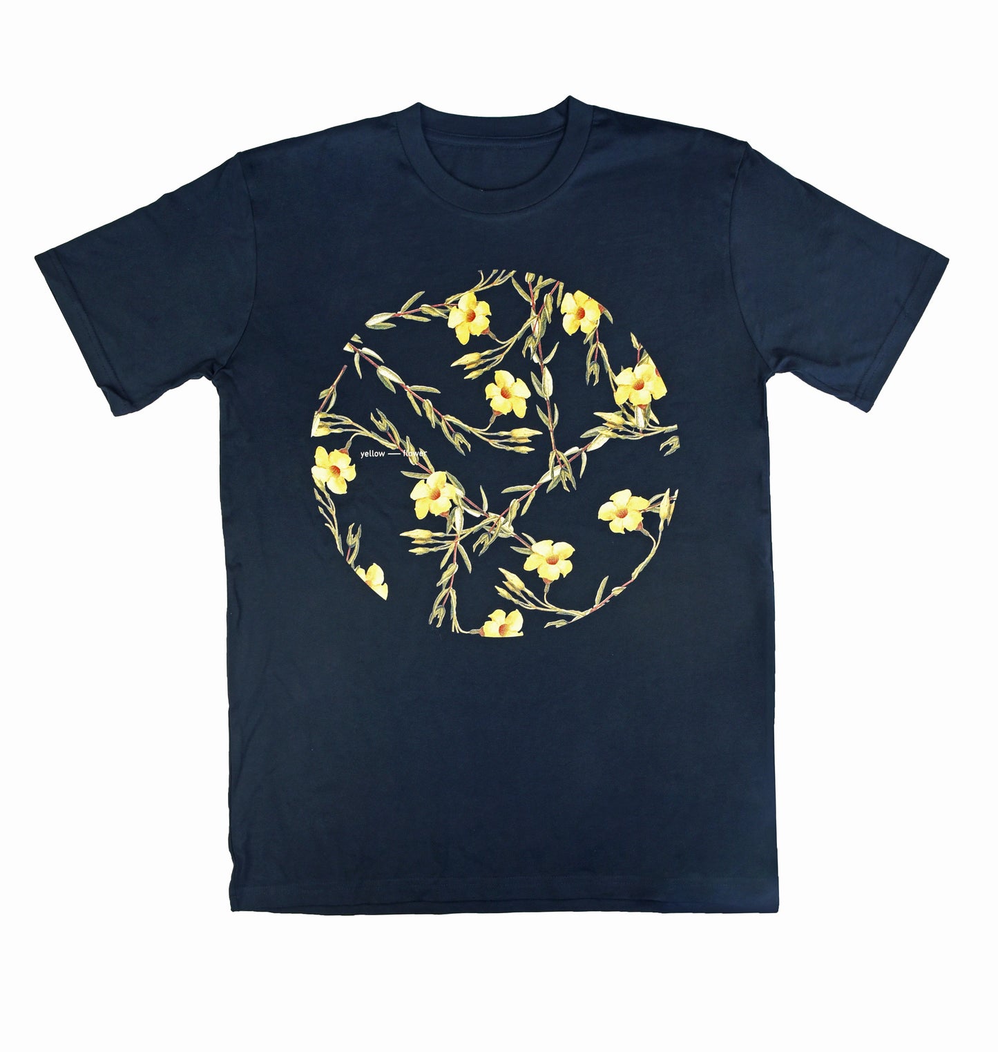 Yellow Flower T-shirts - Navy T-shirt