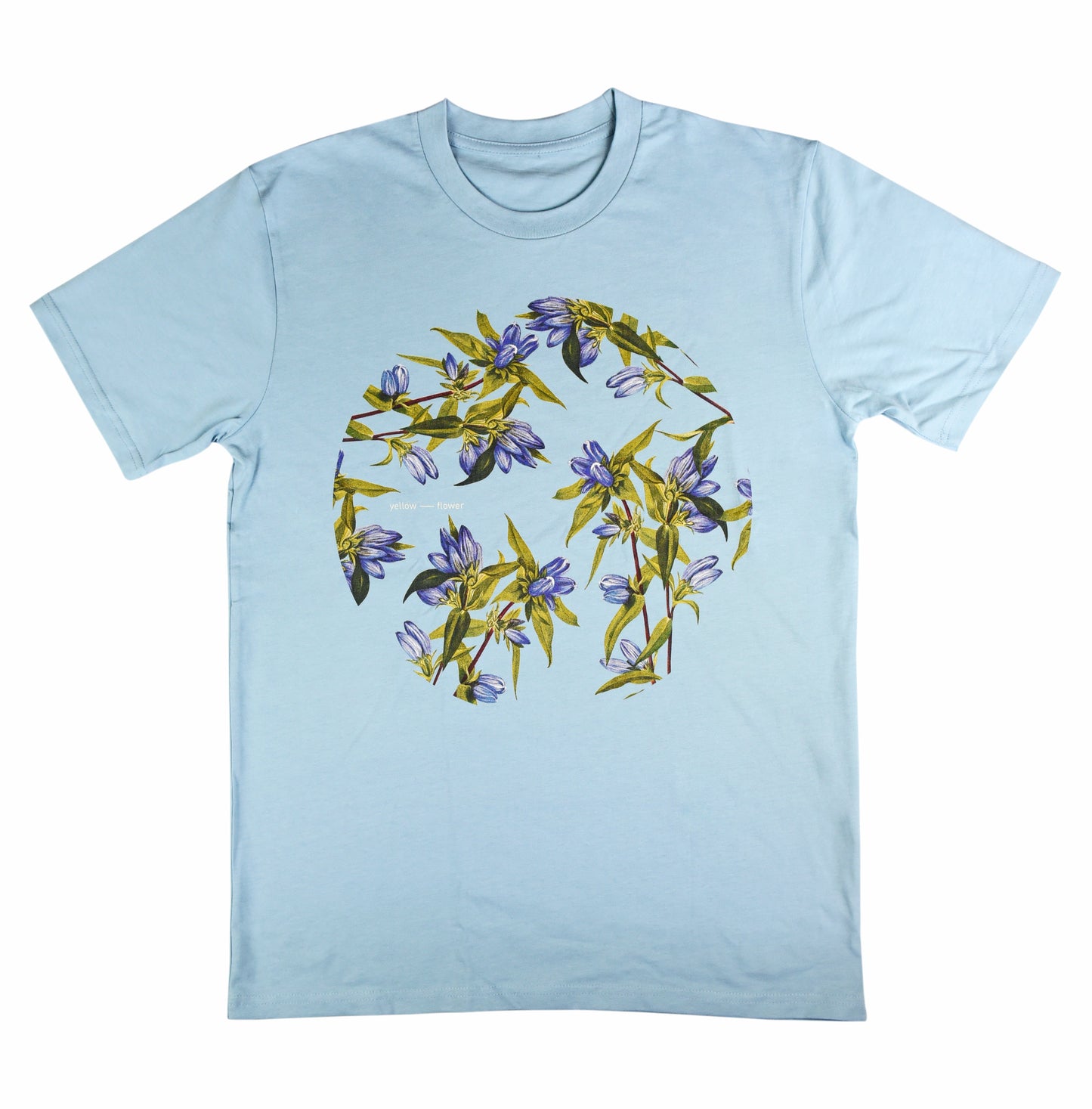 Yellow Flower T-shirts - Light Blue T-shirt