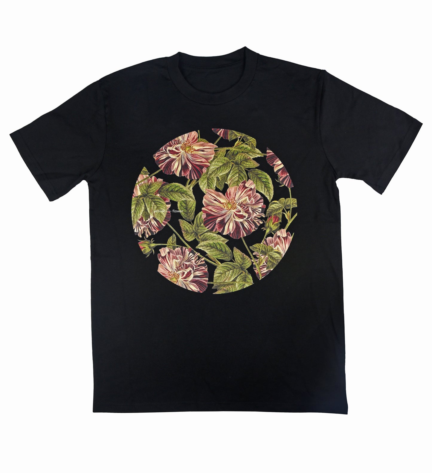Yellow Flower T-shirts - Black T-shirt