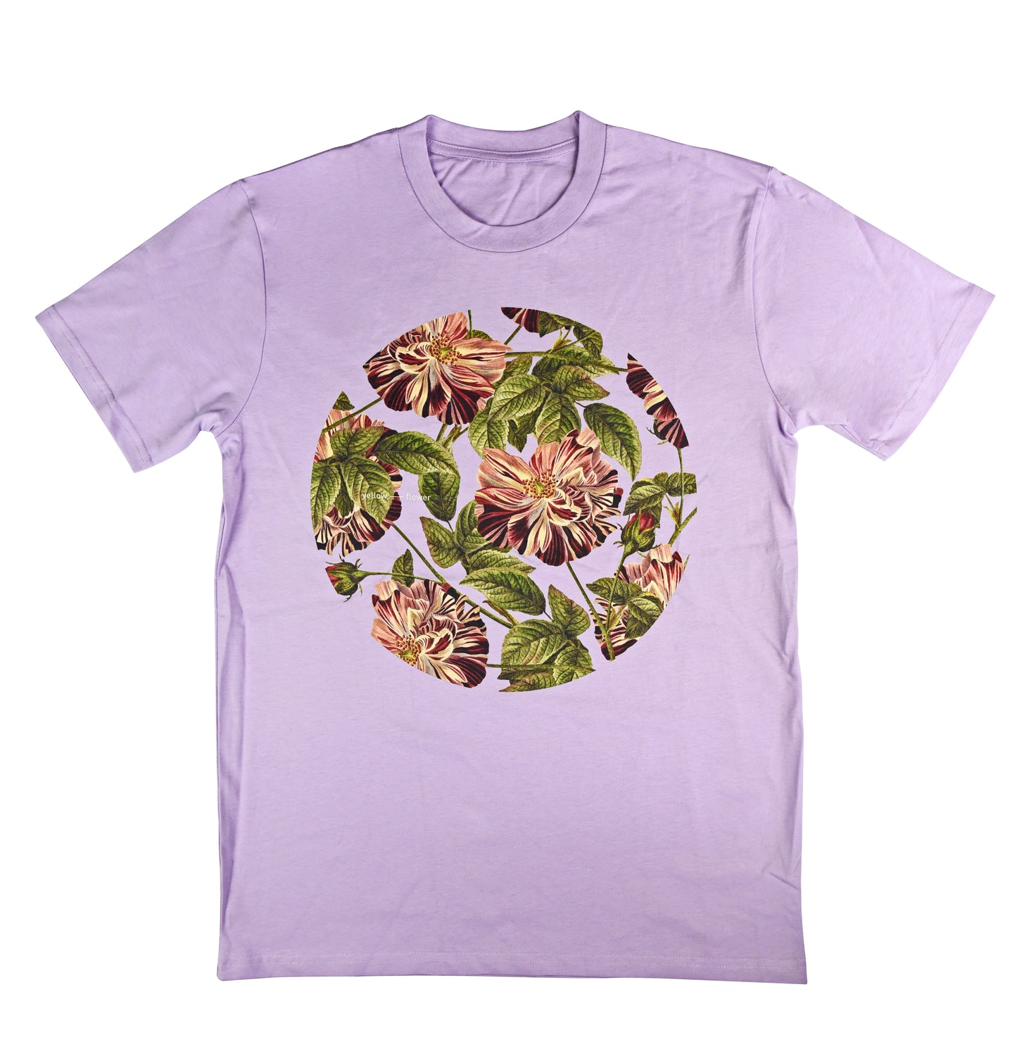 Yellow Flower T-shirts - Light Purple T-shirt