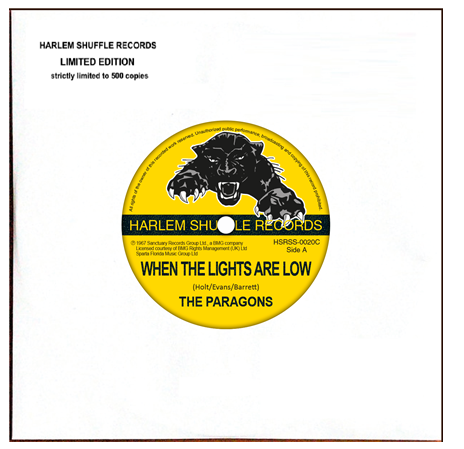 THE PARAGONS - WHEN THE LIGHTS ARE LOW / I WANT TO GO BACK (7")
