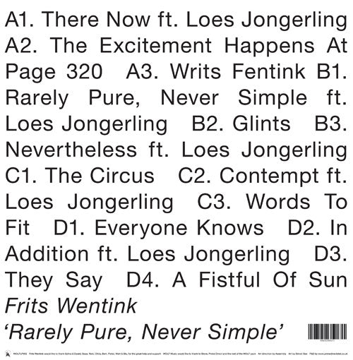 FRITS WENTINK - RARELY PURE, NEVER SIMPLE