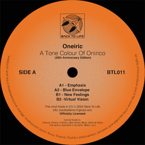 Oneiric - A Tone Colour Of Onirico