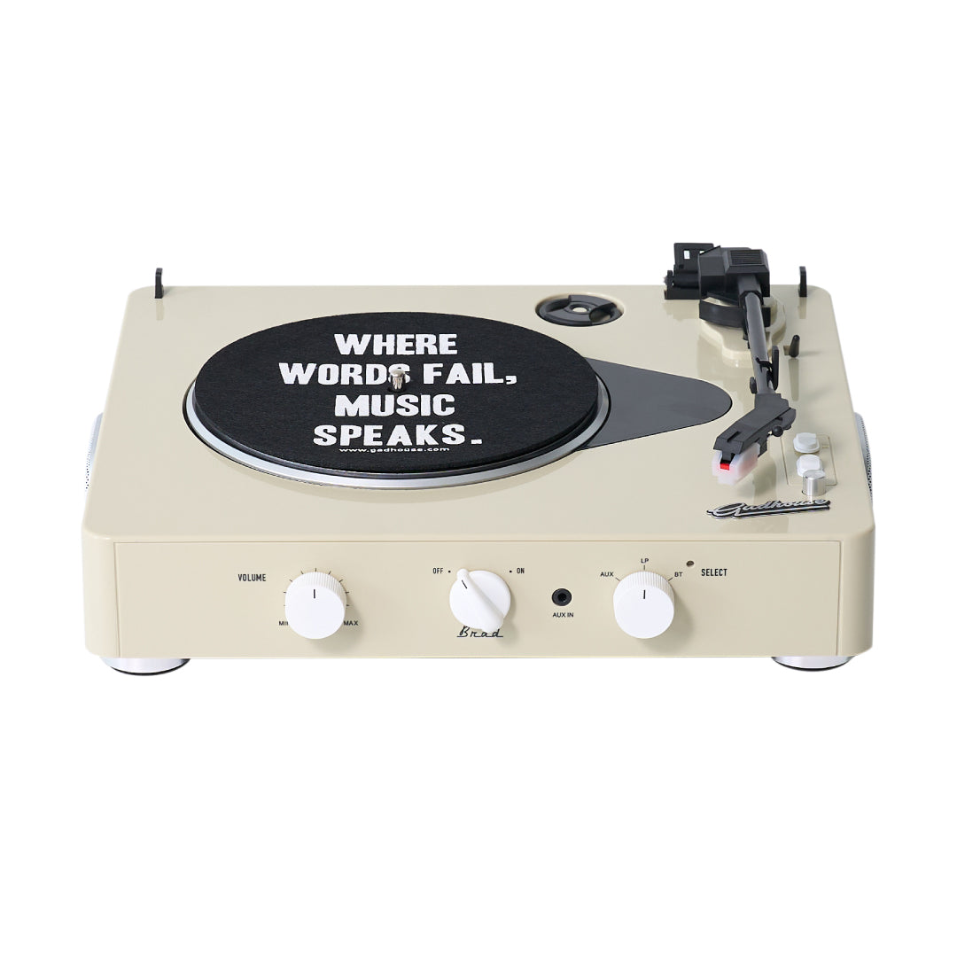 GADHOUSE - BRAD MKII RECORD PLAYER (BUILT-IN BLUETOOTH 5.0 & PITCH CONTROL) (IVORY)