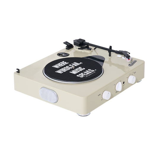 GADHOUSE - BRAD MKII RECORD PLAYER (BUILT-IN BLUETOOTH 5.0 & PITCH CONTROL) (IVORY)