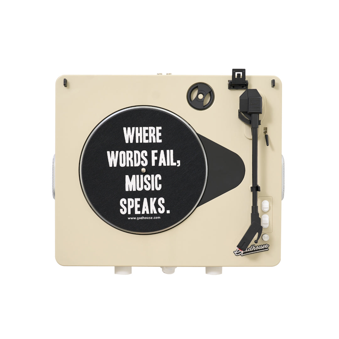 GADHOUSE - BRAD MKII RECORD PLAYER (BUILT-IN BLUETOOTH 5.0 & PITCH CONTROL) (IVORY)