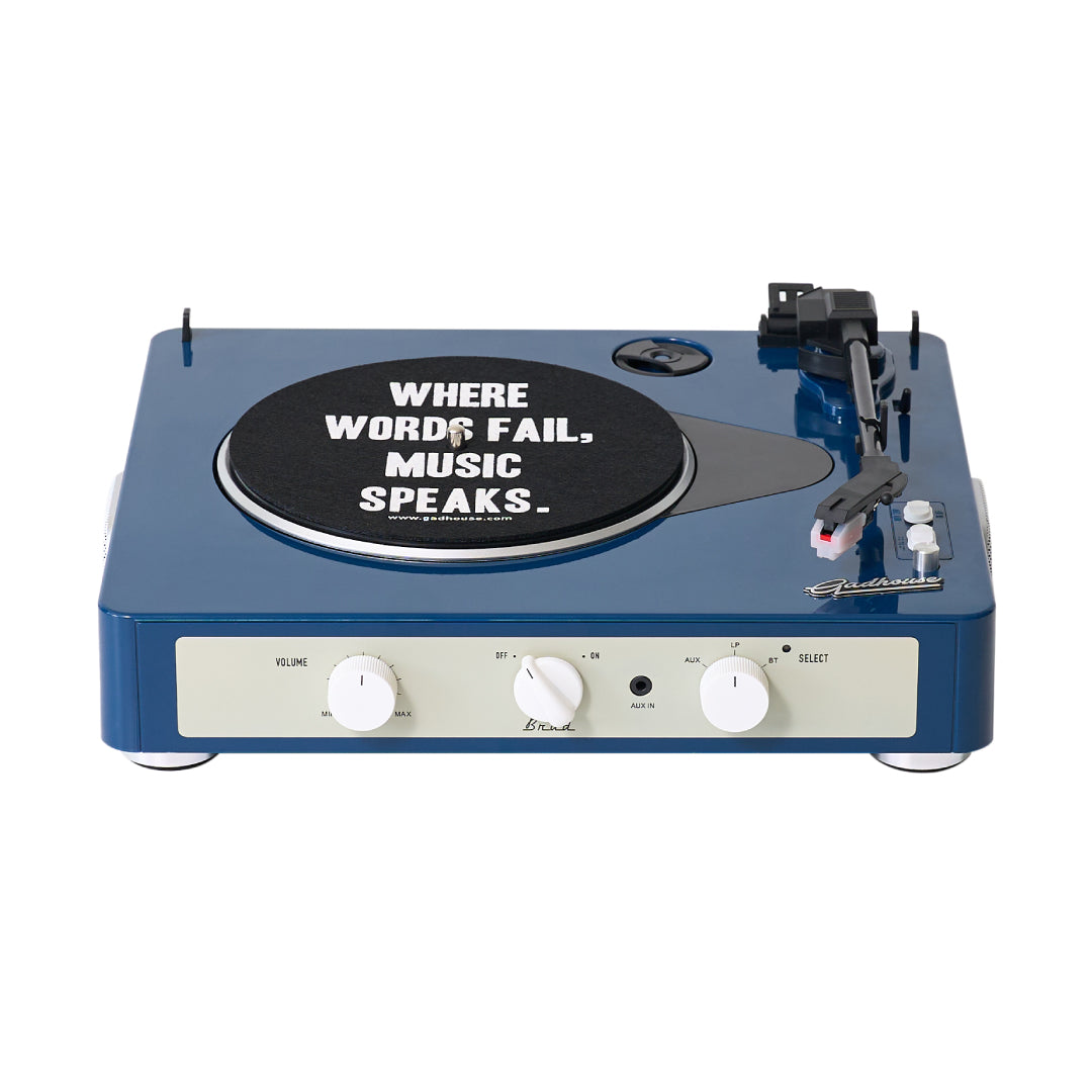 GADHOUSE - BRAD MKII RECORD PLAYER (BUILT-IN BLUETOOTH 5.0 & PITCH CONTROL) (NAVY)