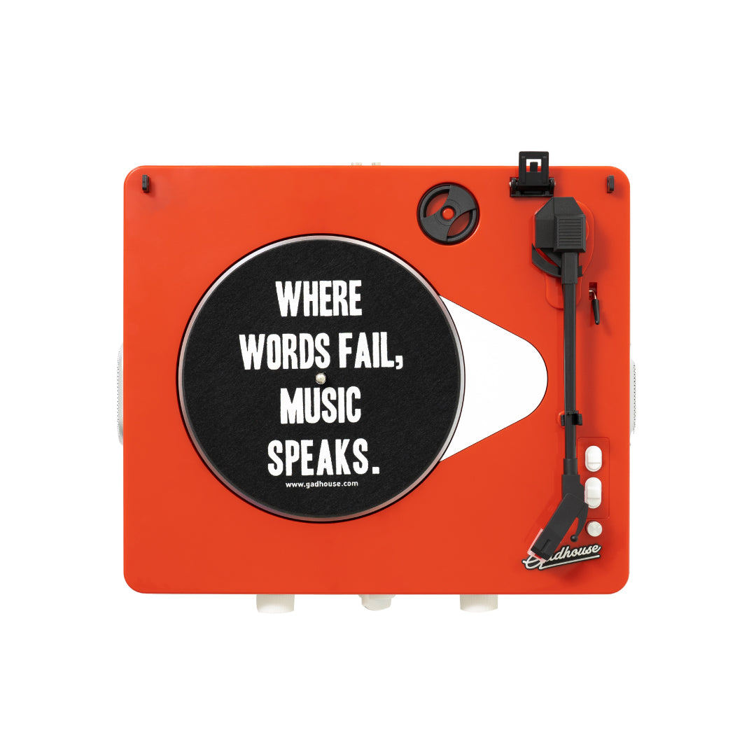 GADHOUSE - BRAD MKII RECORD PLAYER (BUILT-IN BLUETOOTH 5.0 & PITCH CONTROL) (TANGERINE)