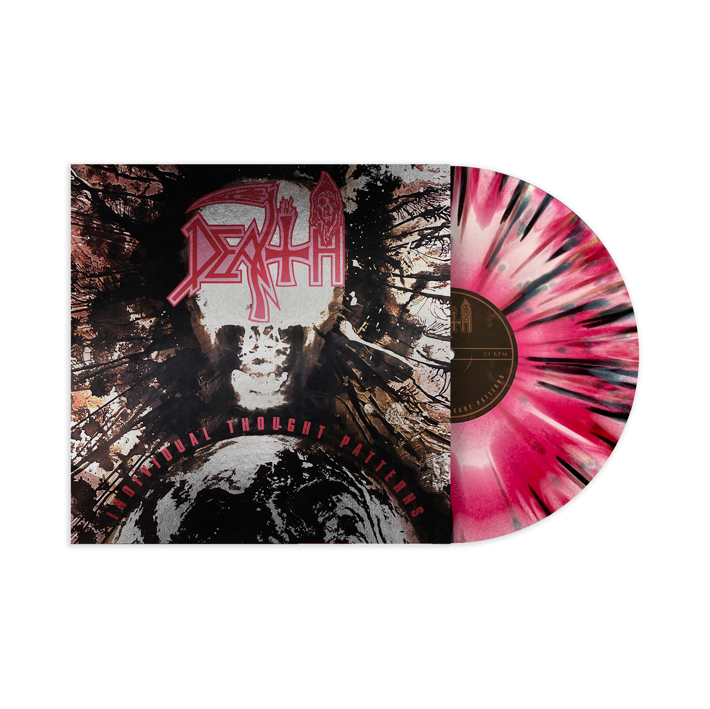 Death - Individual Thought Patterns - Reissue [Foil Jacket - Hot Pink, Bone White and Red Tri Color Merge with Splatter]
