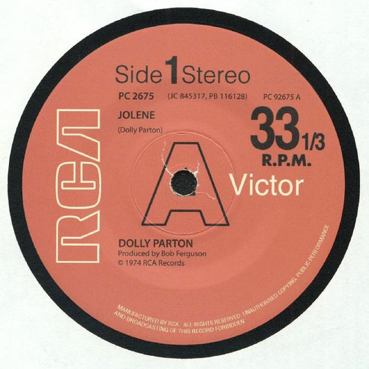 Dolly PARTON - Jolene (Todd Terje edit) [7" Vinyl]