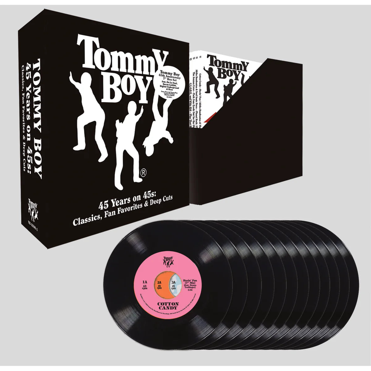 Various Artists - Tommy Boy - 45 Years on 45s: Classics, Fan Favorites & Deep Cuts [7" x 12, black vinyl in custom printed sleeve]