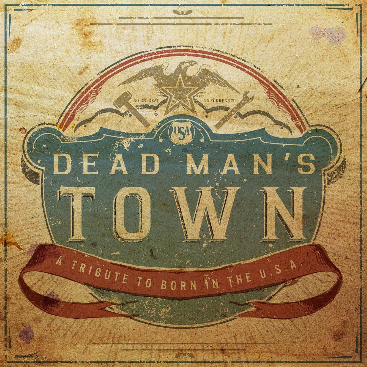 Various Artists - Dead Man's Town: A Tribute to Born in the U.S.A [Red, White & Blue Vinyl, Jacket, Marketing Sticker]