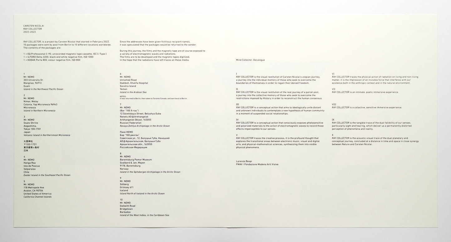 Carsten Nicolai - Ray Collector /(10"LP, Picture Disc, GF, 8p Book)