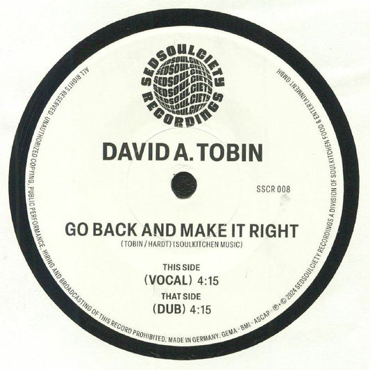 DAVID A. TOBIN - Go Back And Make It Right [7" Vinyl]