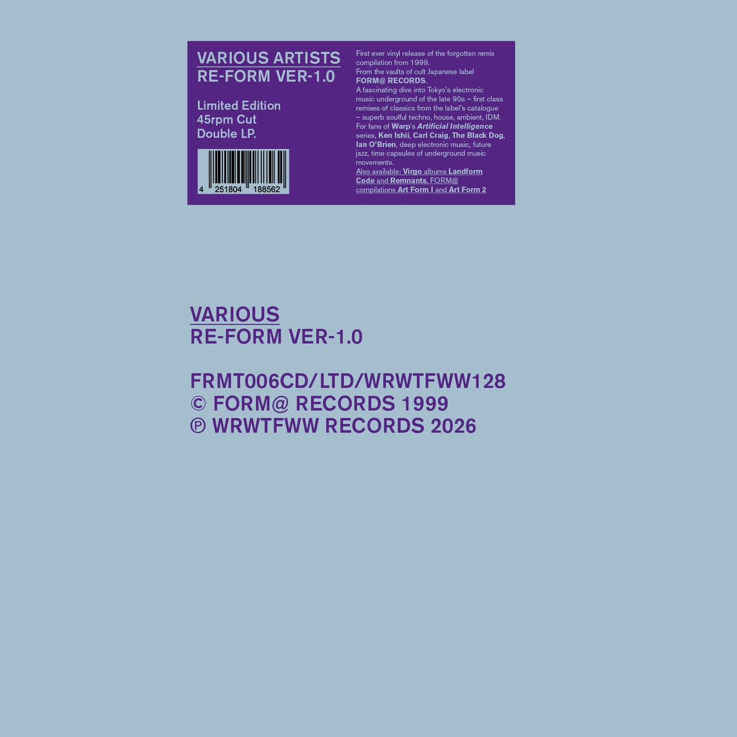 Various - Re-Form Ver-1.0 [2LP]