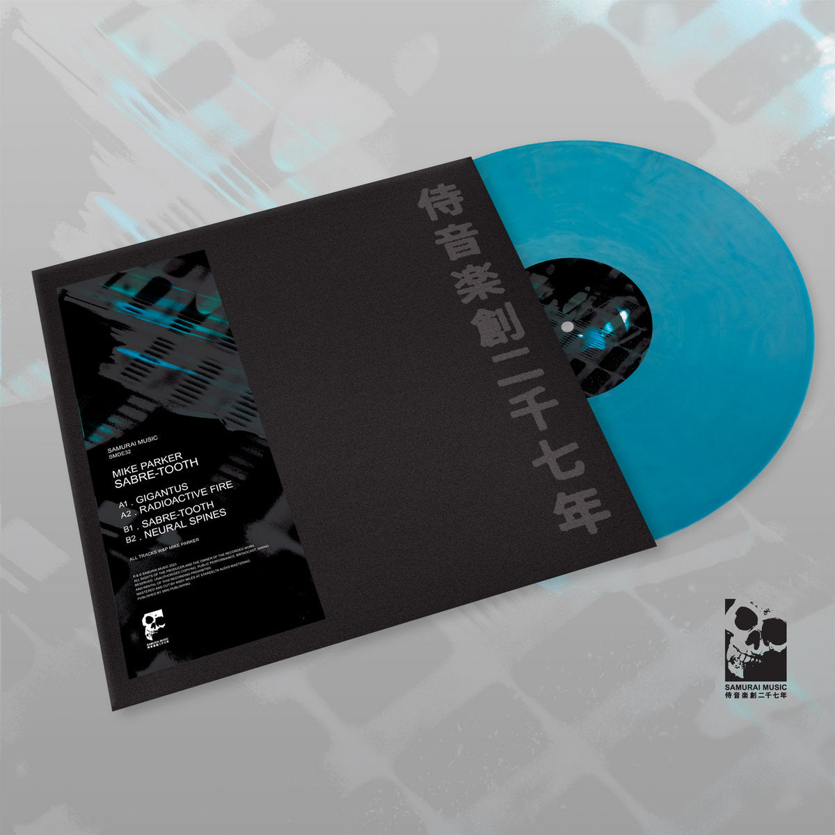 Mike Parker - Sabre-Tooth [blue marbled vinyl / printed + stickered sleeve]